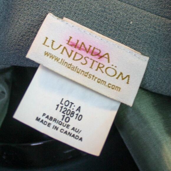 Linda Lundstrom Sage Green Gray Blazer Jacket Short Minimalist Office - Picture 4 of 5